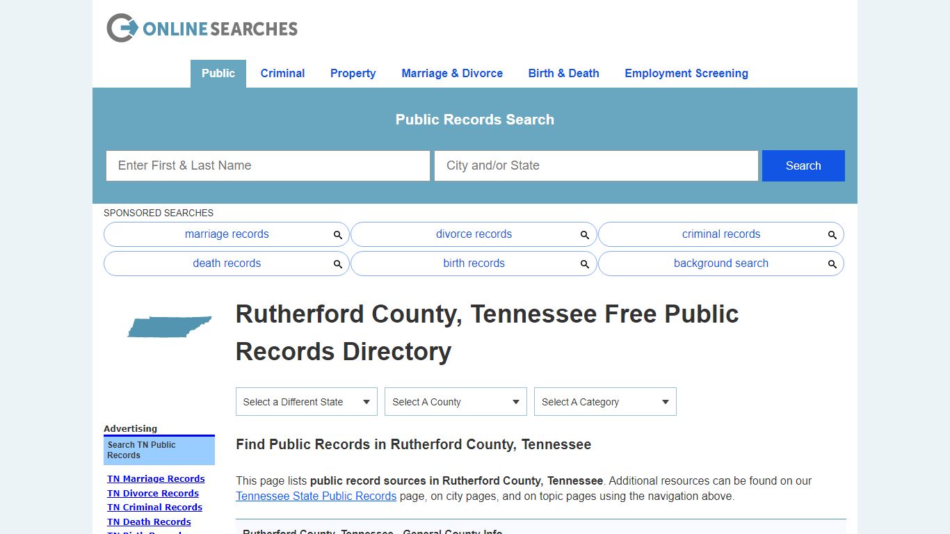 Rutherford County, Tennessee Public Records Directory