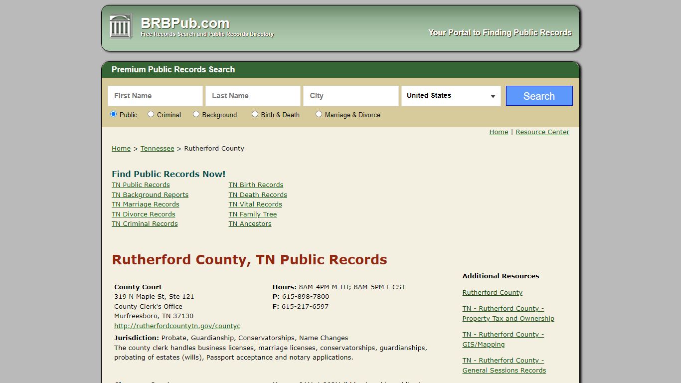 Rutherford County Public Records | Search Tennessee ...