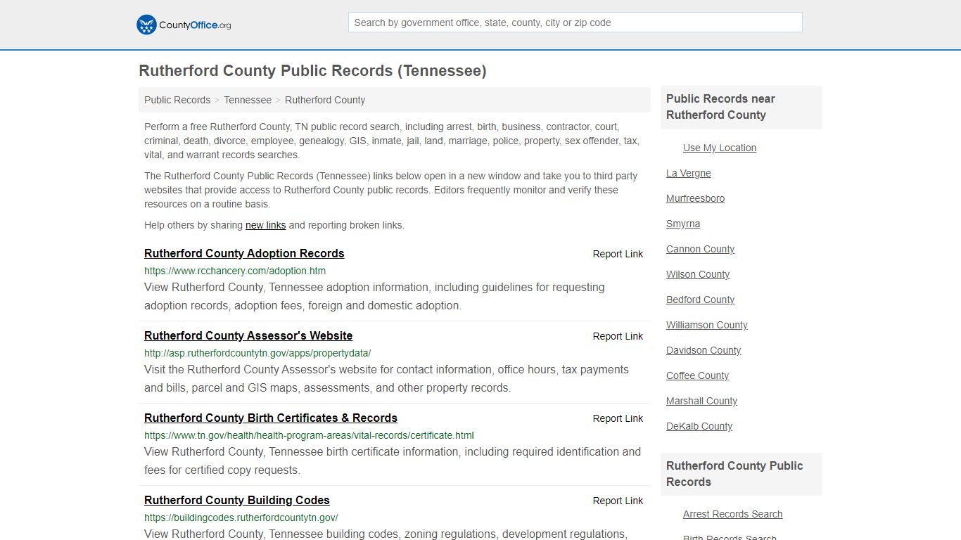 Public Records - Rutherford County, TN (Business, Criminal ...
